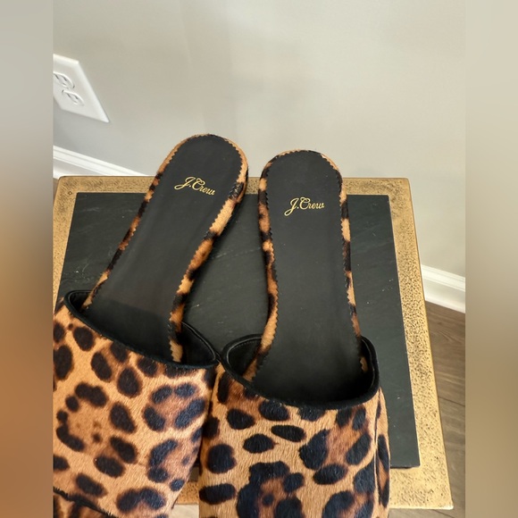 J.Crew Leopard Print Calf Hair Slide Sandals - Picture 6 of 11